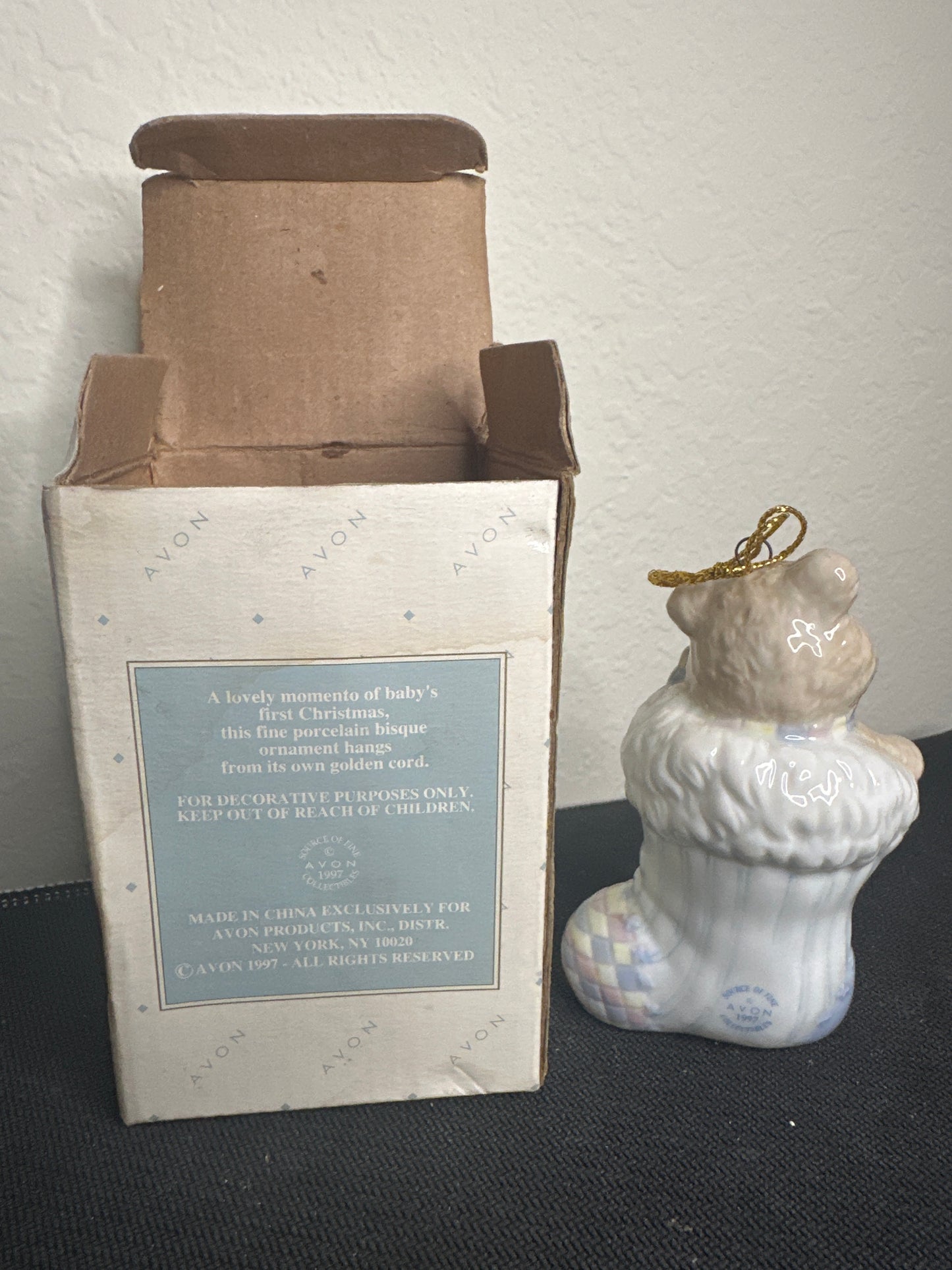 Avon 1997 Baby's First Ornament Fine Collectibles Bear