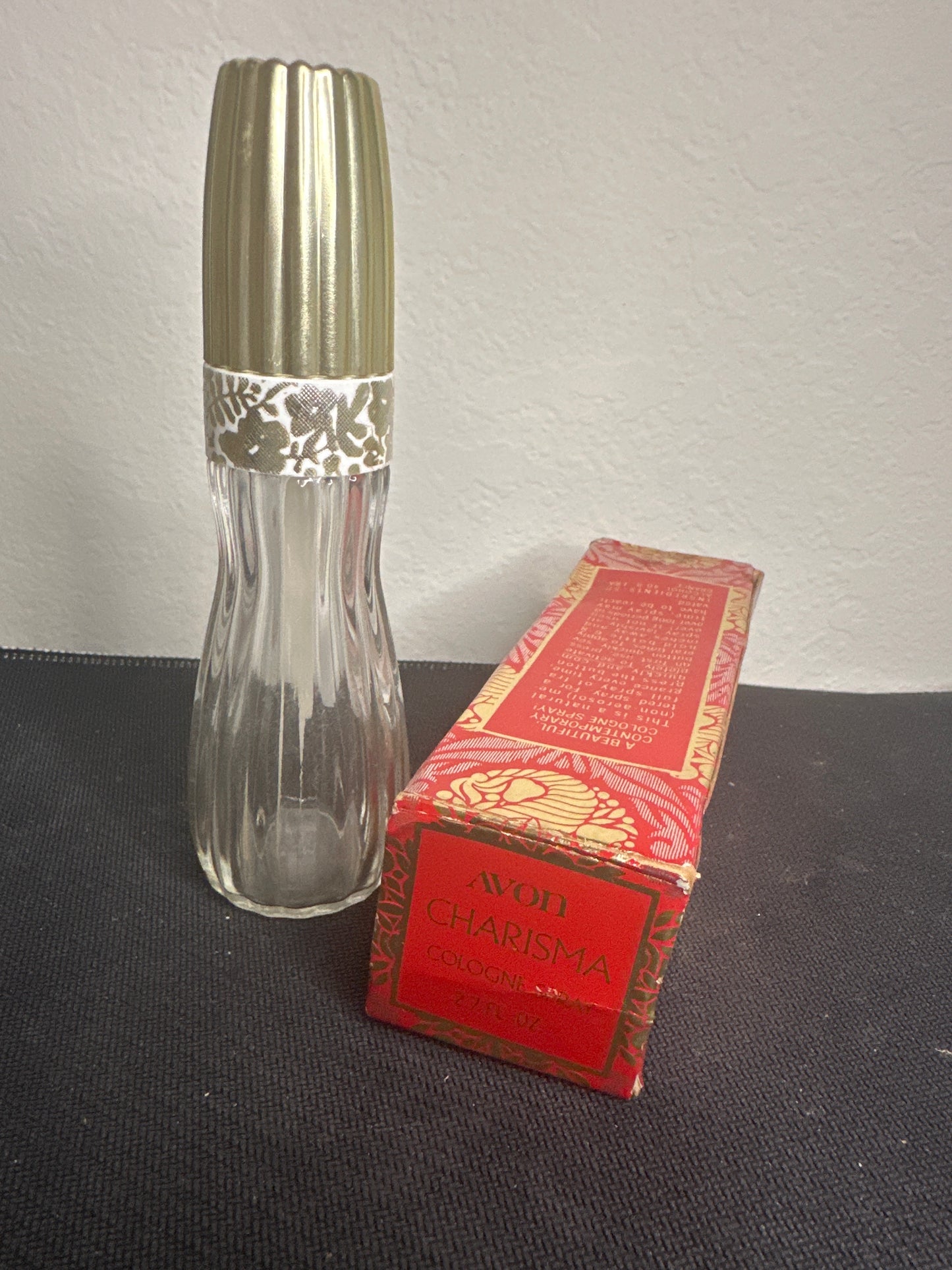 Avon Charisma Cologne Spray Clear Bottle in Red Box