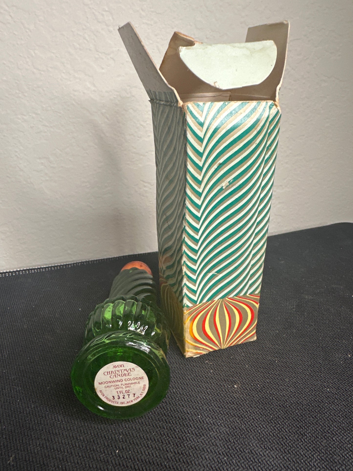 Avon Christmas Candle Moonwind Cologne Decanter in box
