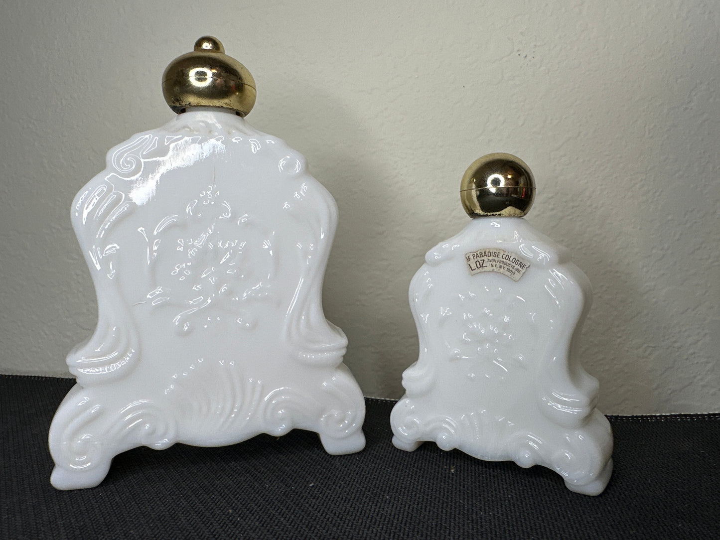 Avon Set of 2 White Clocks with Gold Caps