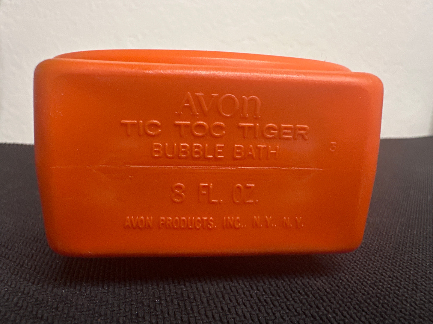 Avon Tic Toc Tiger Bubble Bath Orange Clock