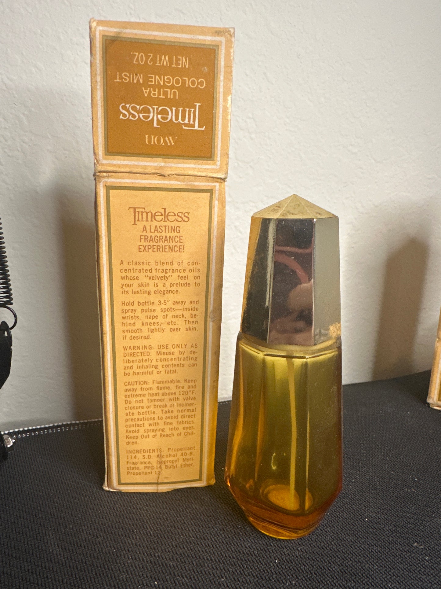 Avon Timeless Ultra Cologne Spray Clear with Metallic Lid in Box - large