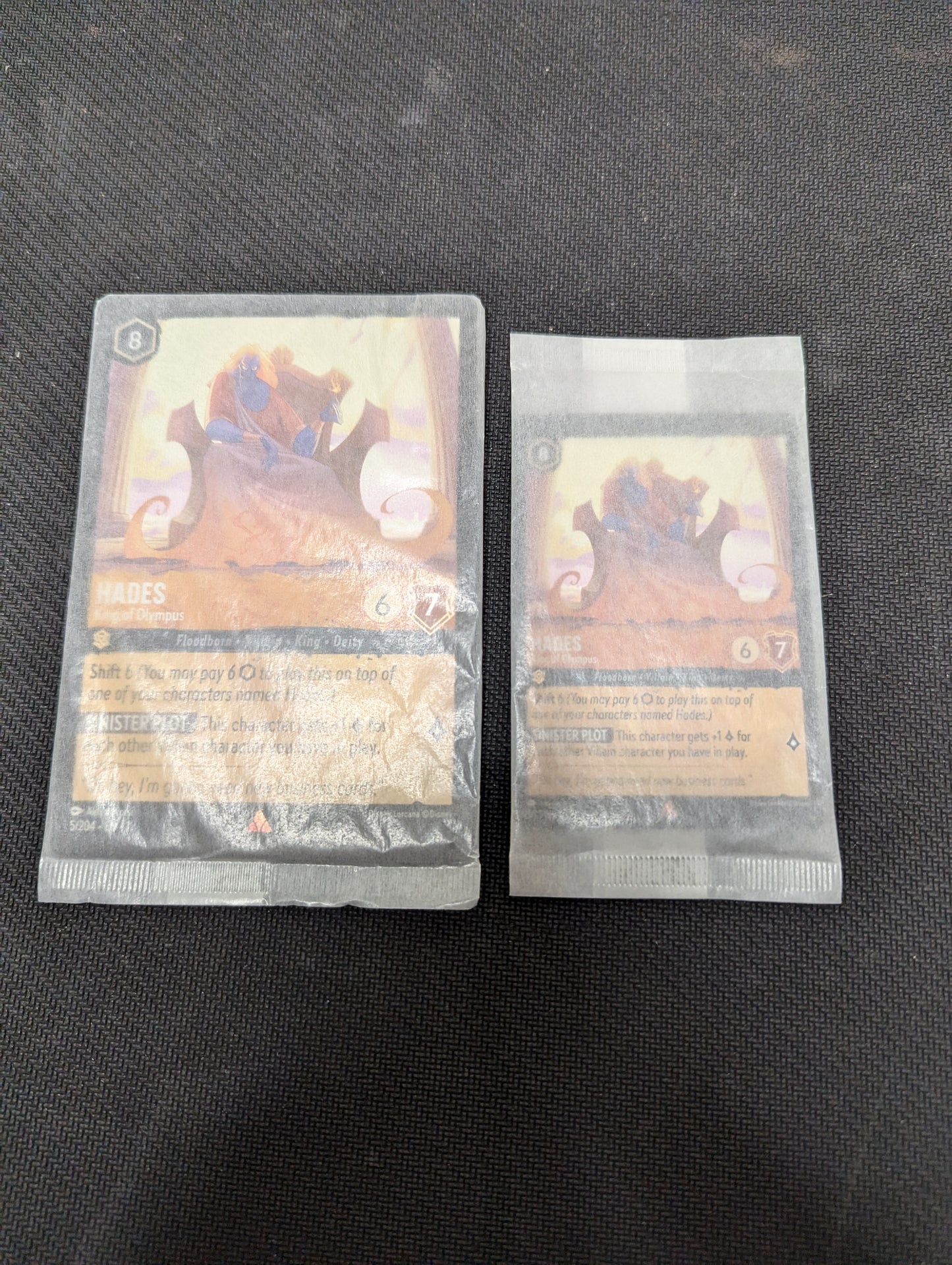 Disney Lorcana 5/204 King of Olympus Hades Standard and Oversize Set