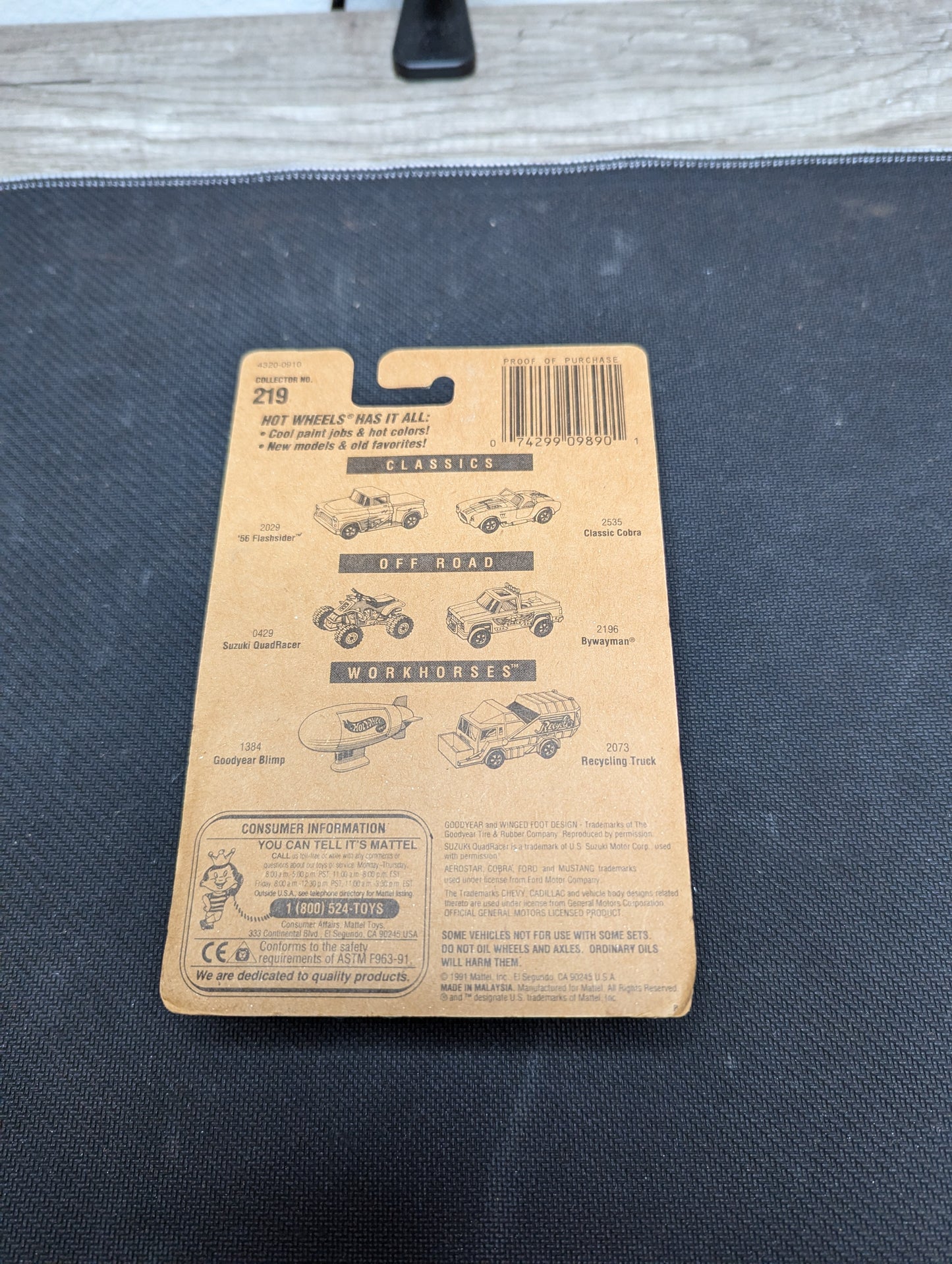 Hot Wheels 1993 Blue Card Gulch Stepper CT Wheels #219 #4320