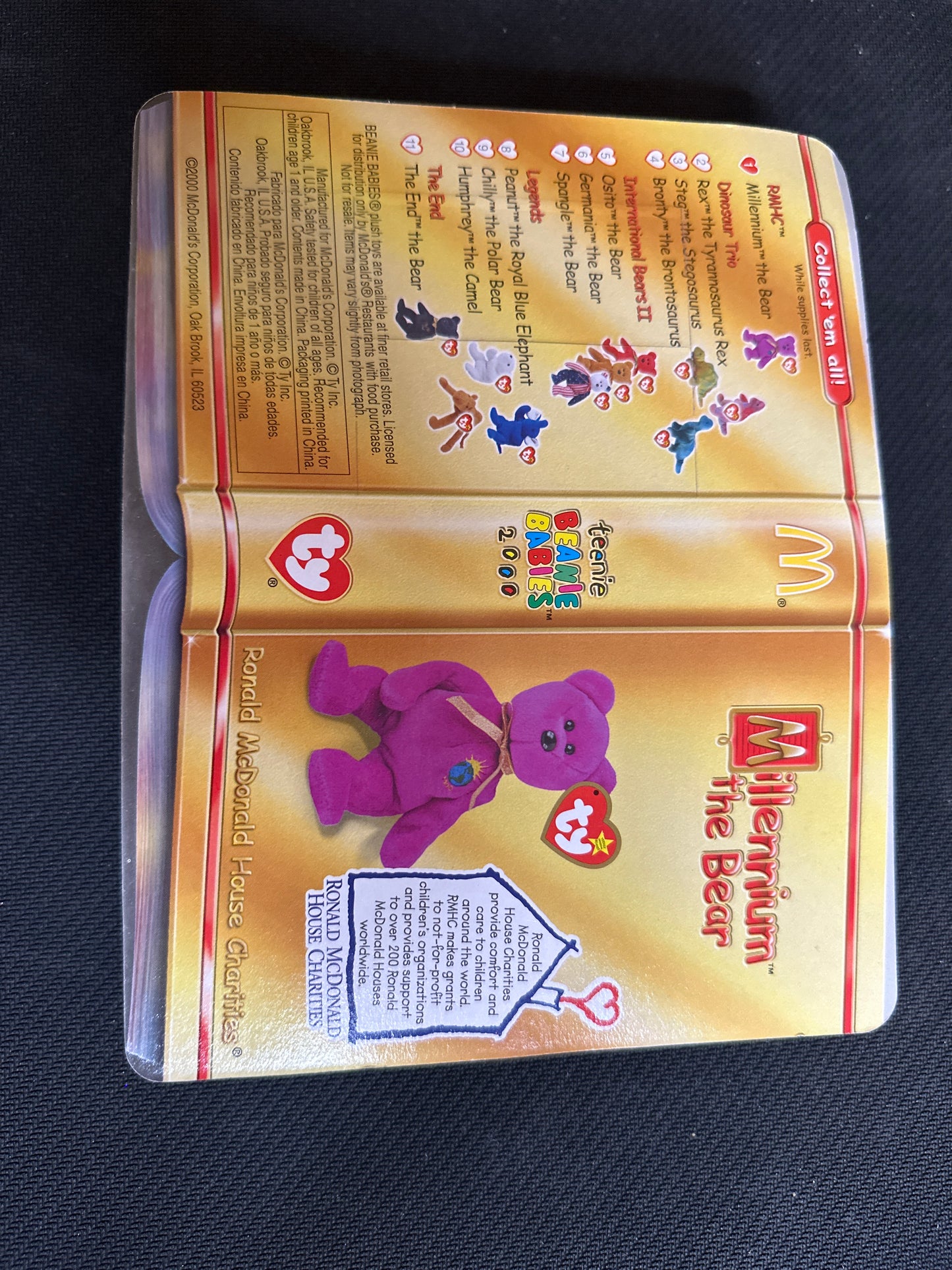 TY Teenie Beanie Babies 2000 McDonalds RMHC The Millennium Bear