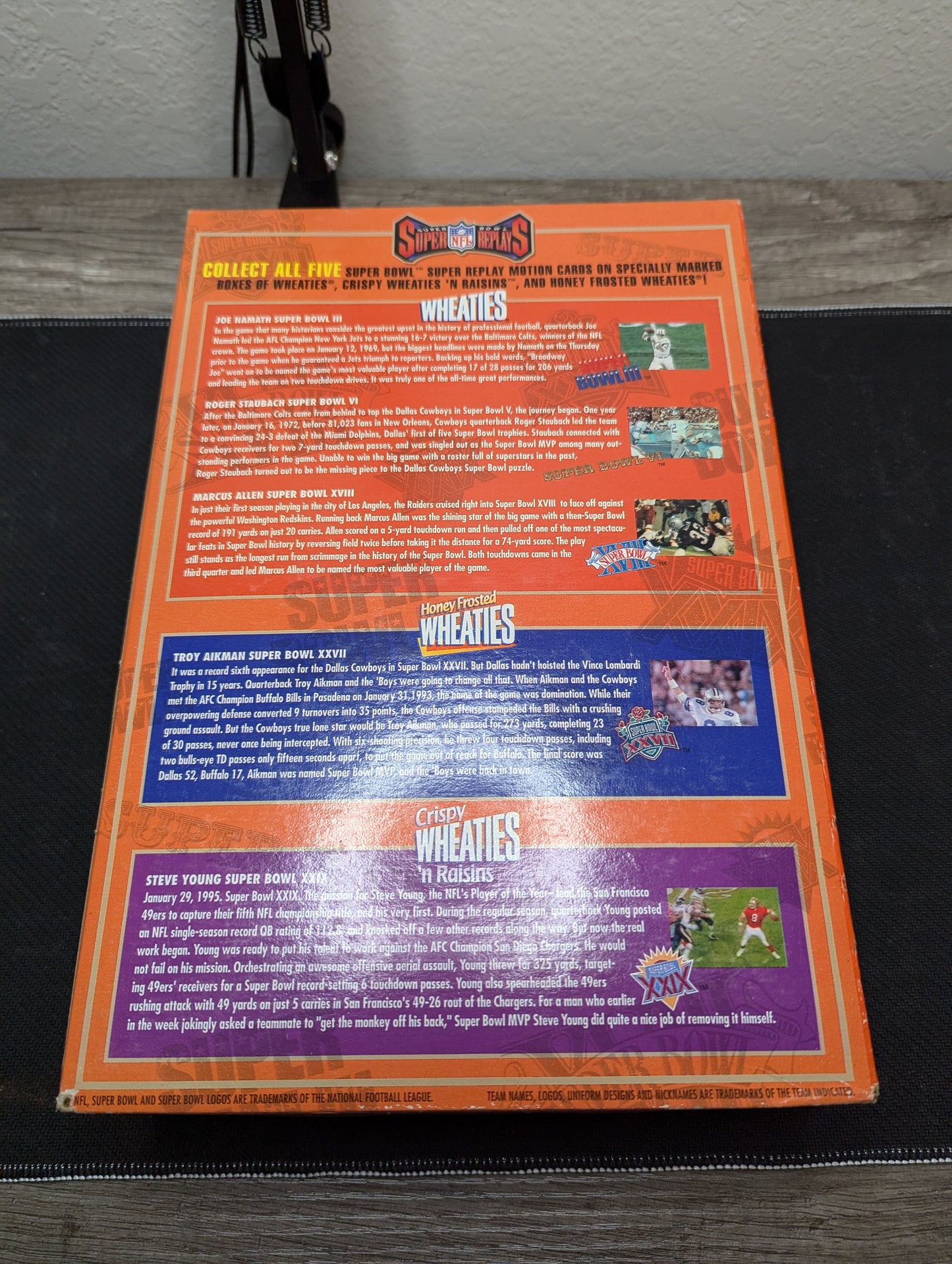 Wheaties Super Bowl VI Replays Box Box Roger Staubach Hologram