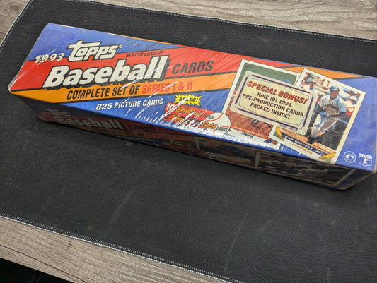 Topps 1993 Baseball Series 1 & 2 Complete Set Factory Sealed, 825 Cards w/Gold