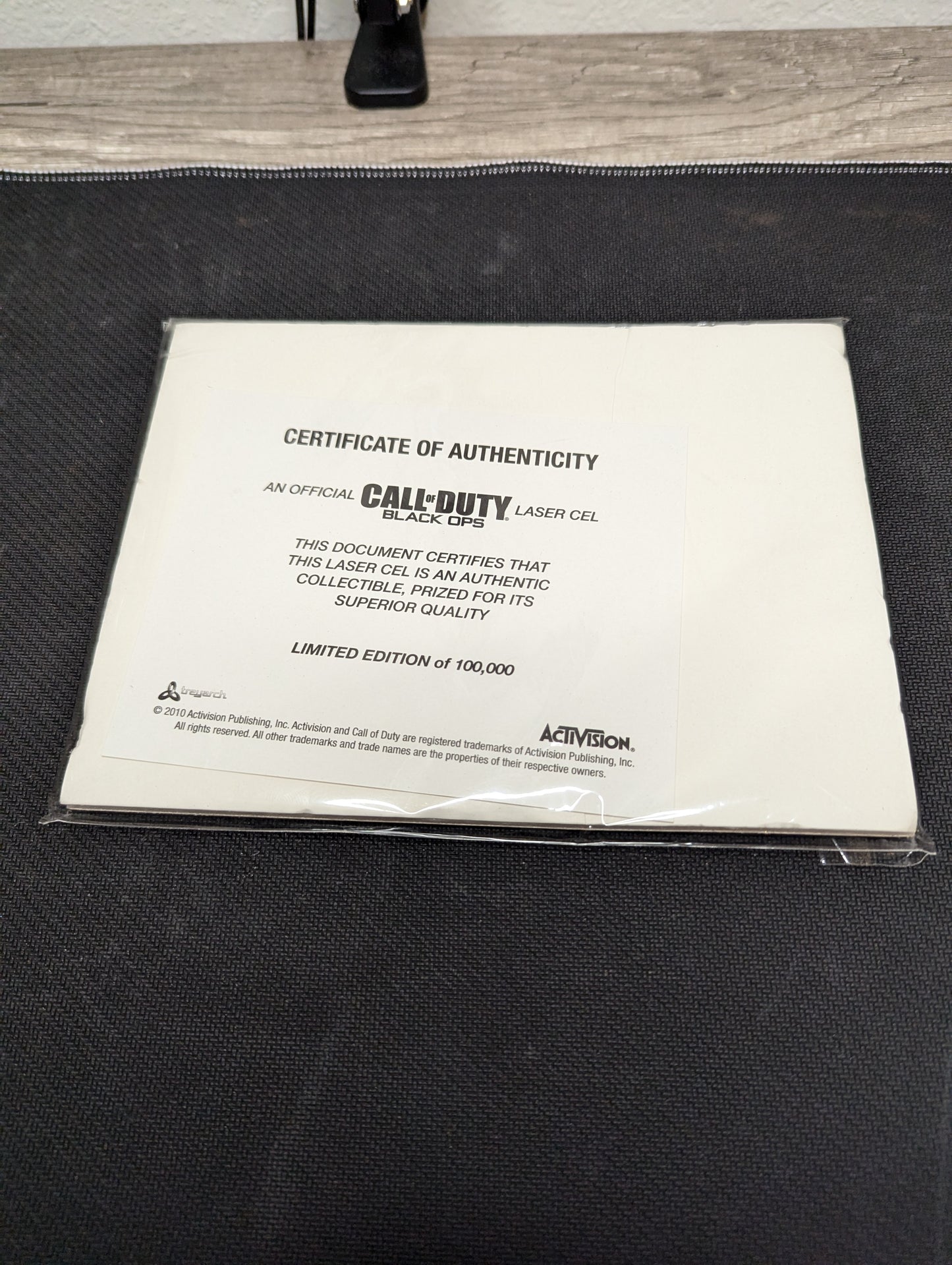 Activision Call of Duty Black Ops Laser Cel Art Collectible Collector