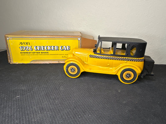 Avon 1926 Checker Cab Everest After Shave Yellow Cab Car with Box