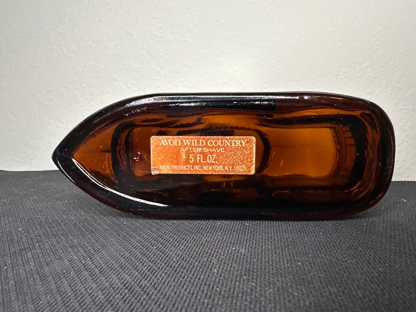 Avon Brown Glass Boat Wild Country After Shave