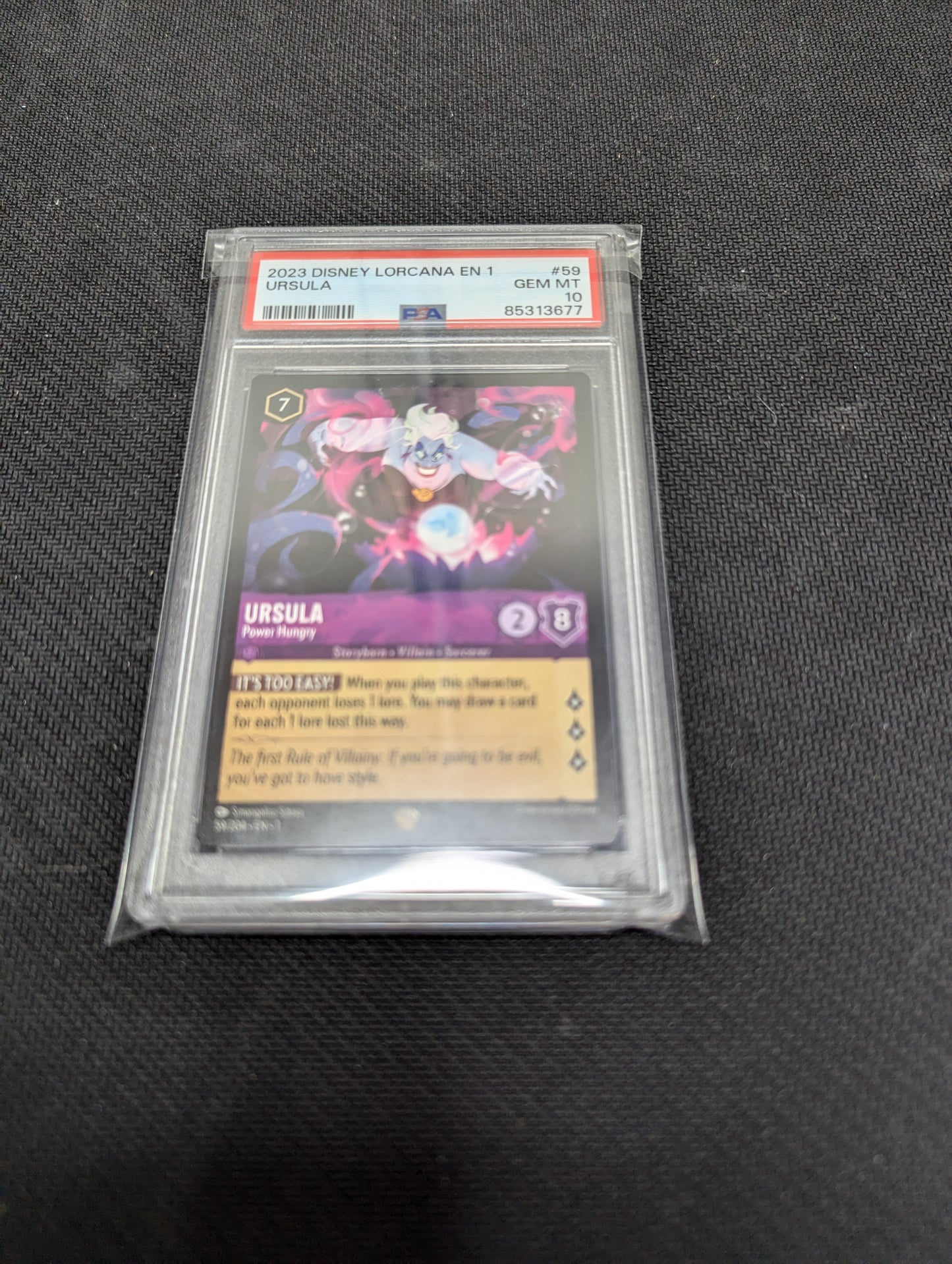 Disney Lorcana 59 out of 204 Power Hungry Ursula PSA 10