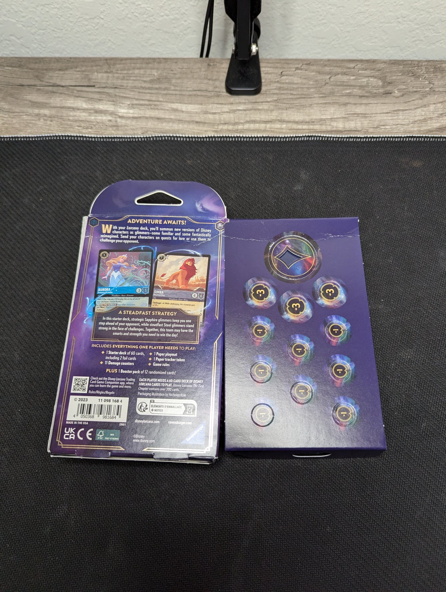 Disney Lorcana Starter Deck NO BOOSTER PACK Sapphire & Steel The First Chapter Back