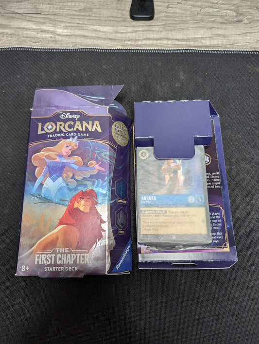 Disney Lorcana Starter Deck NO BOOSTER PACK Sapphire & Steel The First Chapter Back