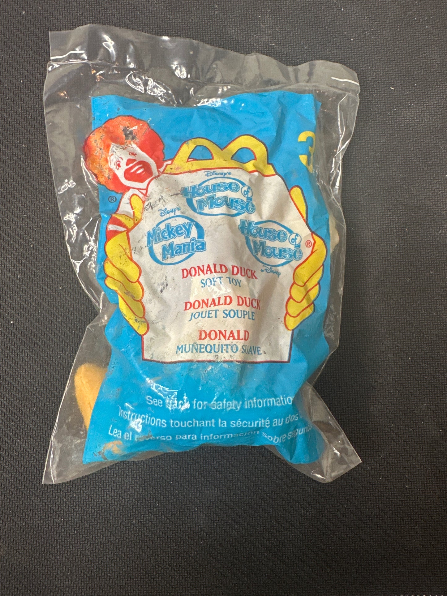 McDonalds Happy Meal 2001 House of Mouse No. 3 Donald Duck Soft Toy