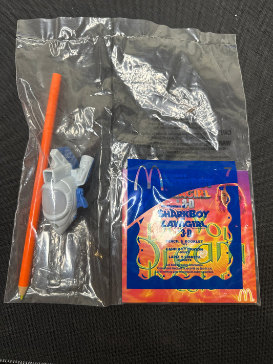 McDonalds Happy Meal No.7 The Adventures of Shark Boy and Lava Girl 3D Pencil and Booklet Toy