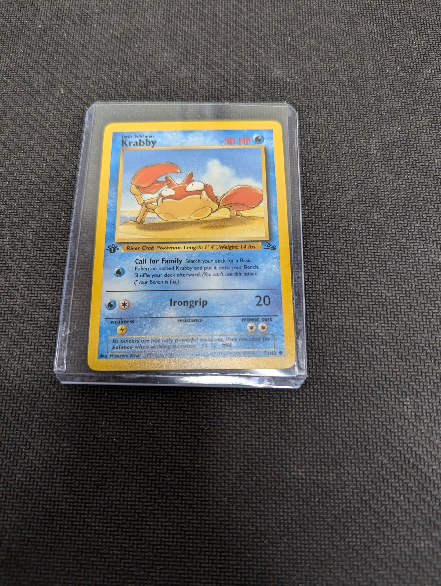 Pokémon Krabby Fossil 51 out of 62 Regular 1st Edition