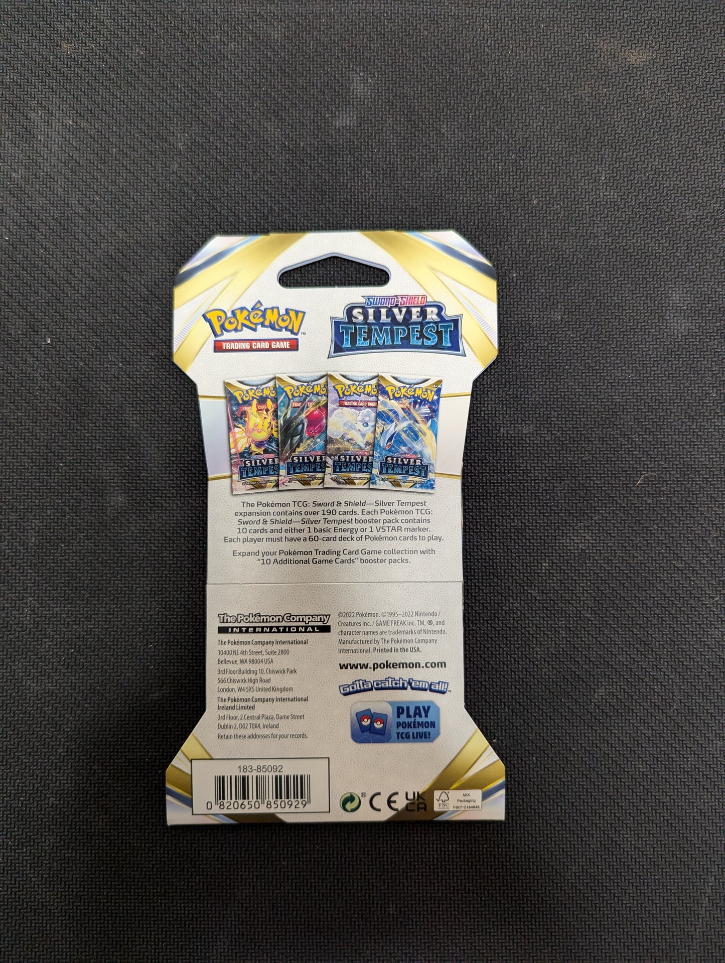 Pokémon Silver Tempest Booster Pack SWSH12