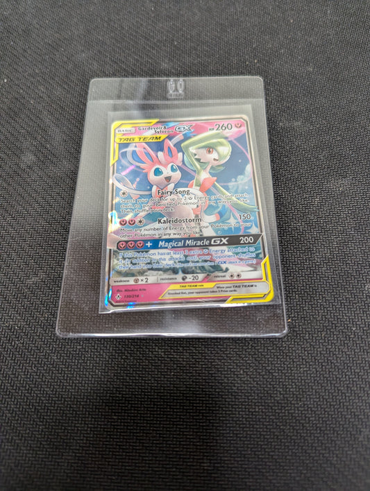 Pokemon TCG Gardevoir & Sylveon GX 130 out of 214 Unbroken Bonds Ultra Rare Holo Front