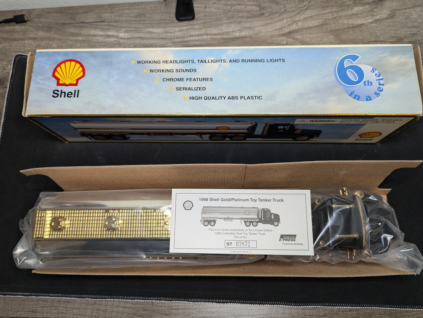 Shell 1998 Formula Toy Tanker Truck 6th in a Series Gold/Platinum Edition