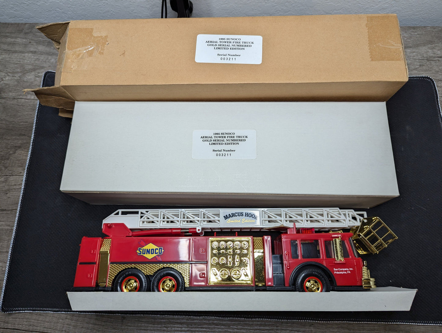 Sunoco 1995 Aerial Tower Fire Truck Gold Serial Numbered Limited Edition