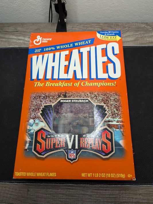 Wheaties Super Bowl VI Replays Box Box Roger Staubach Hologram